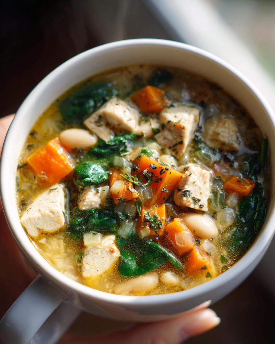 Speedy Mediterranean White Bean Chicken Soup in 30 Min