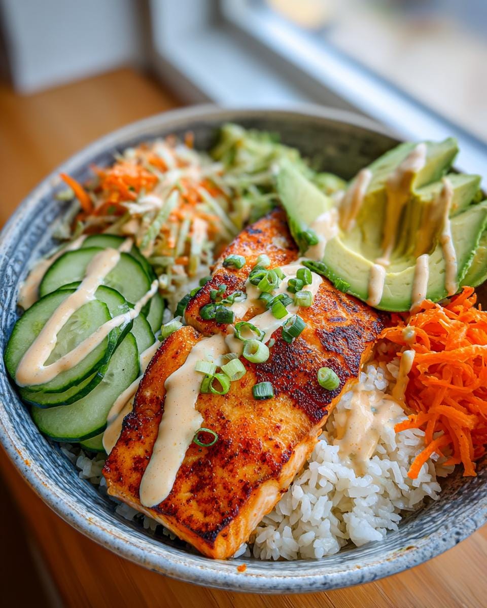 Amazing Salmon Rice Bowl with Avocado in 25 Minutes
