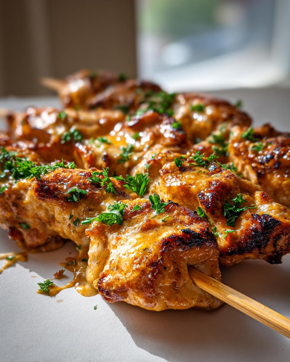 Amazing Air Fryer Garlic Parmesan Chicken Skewers in 15 Mins