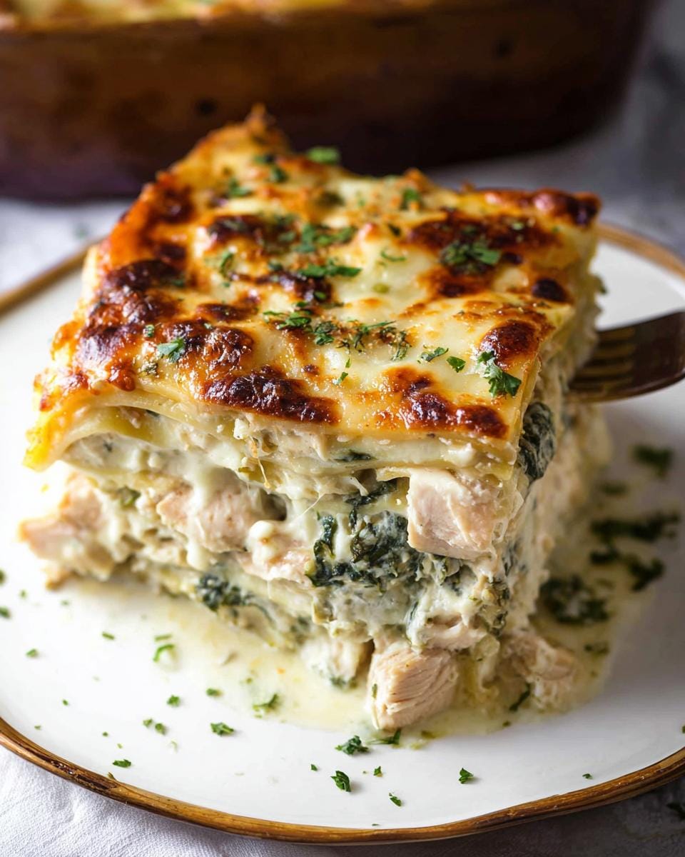 Decadent Chicken Alfredo Lasagna Creamy Cheesy Bake