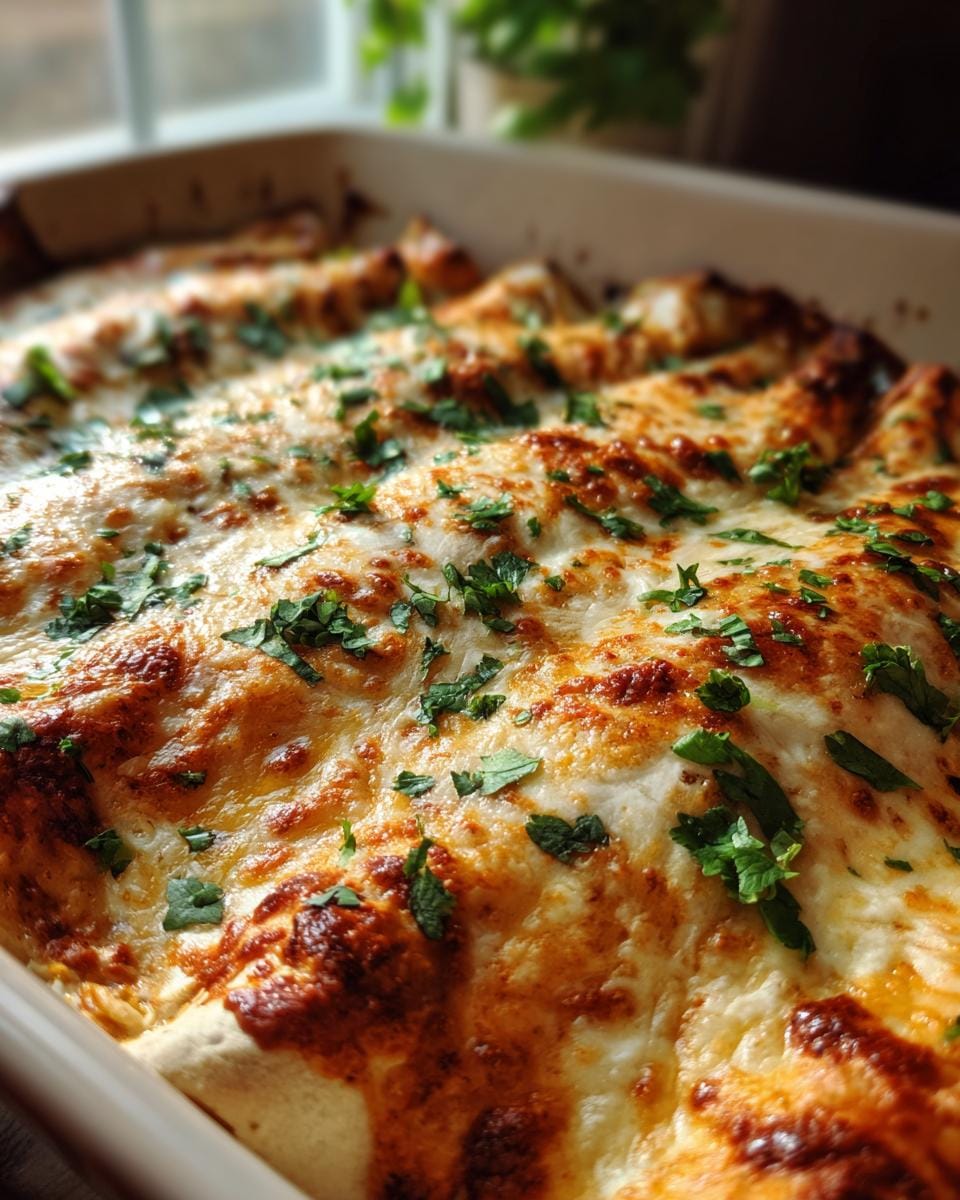 Quick Creamy White Chicken Enchiladas in 20 Min