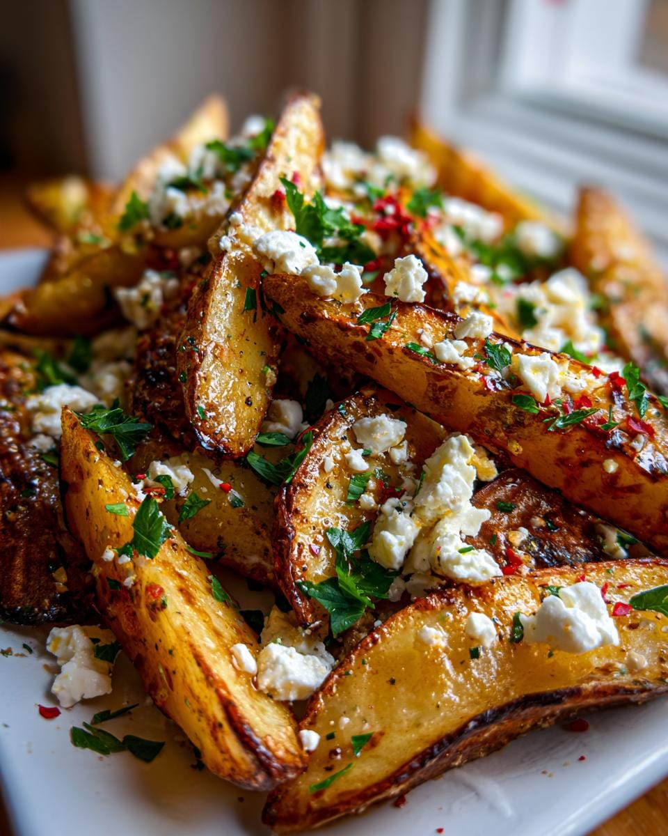Amazing Greek Feta Roasted Potatoes in 40 min