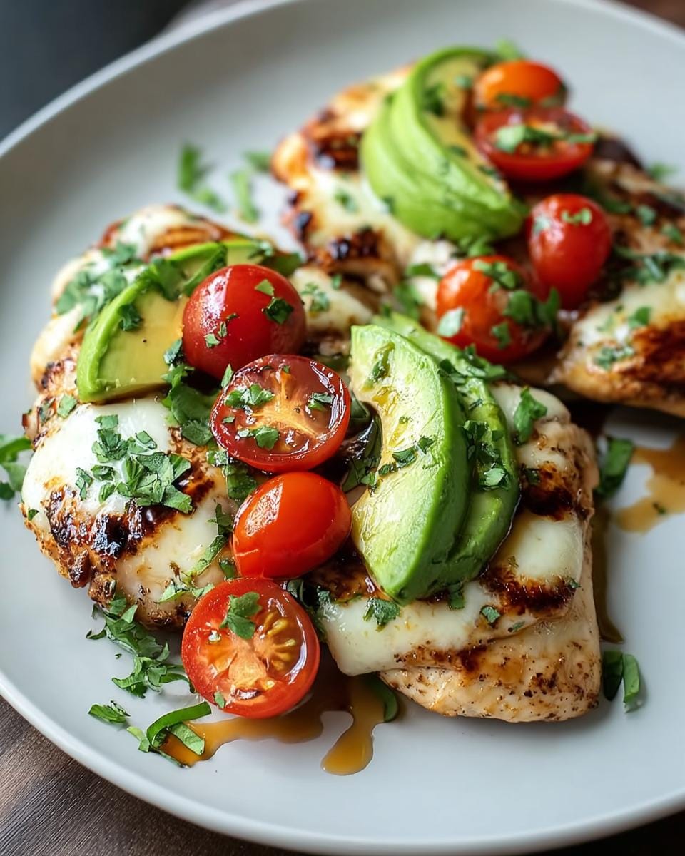 Amazing 30-Min Grilled Avocado Chicken with Cheese