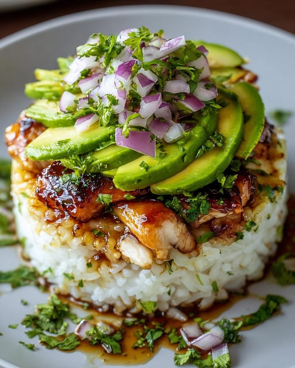 Amazing Honey Lime Chicken Avocado Rice Stack 30 Min