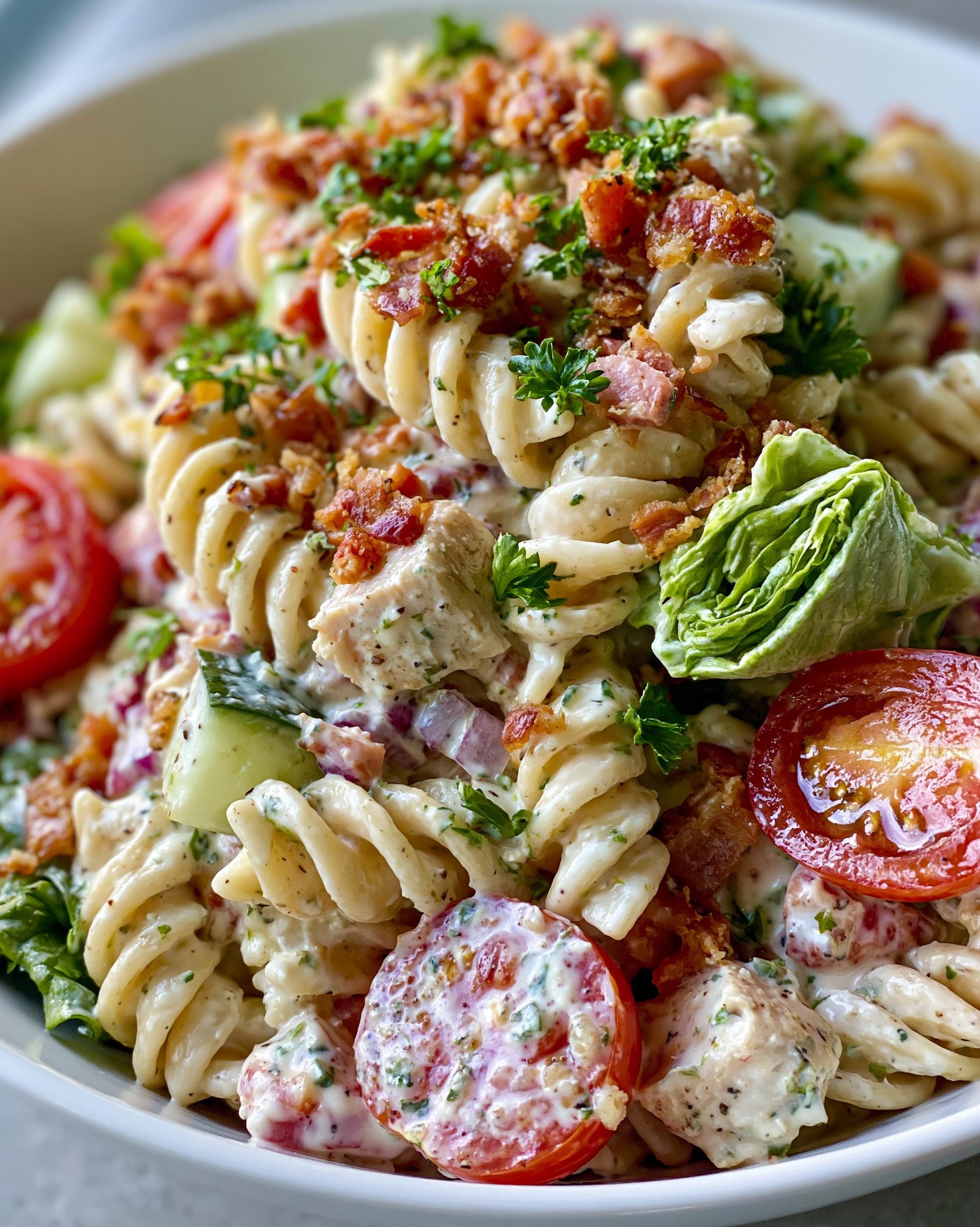 BLT Protein Pasta Salad 36g Protein 40 Min
