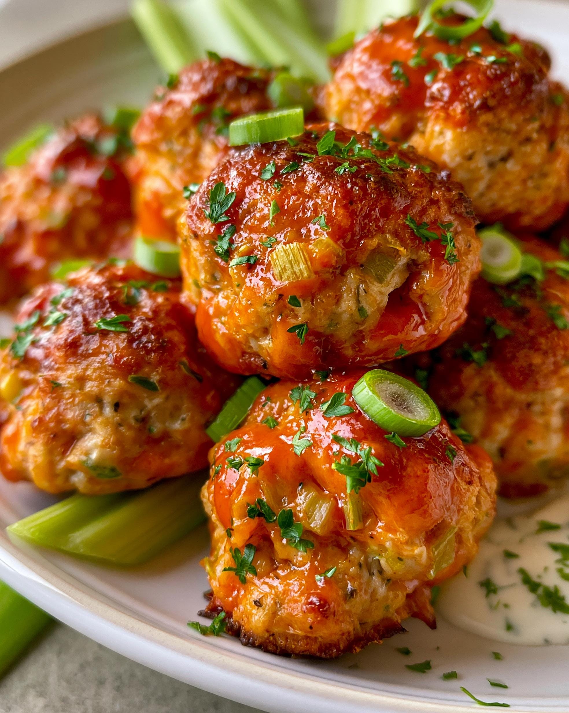 24 Juicy Buffalo Chicken Meatballs in 30 Minutes